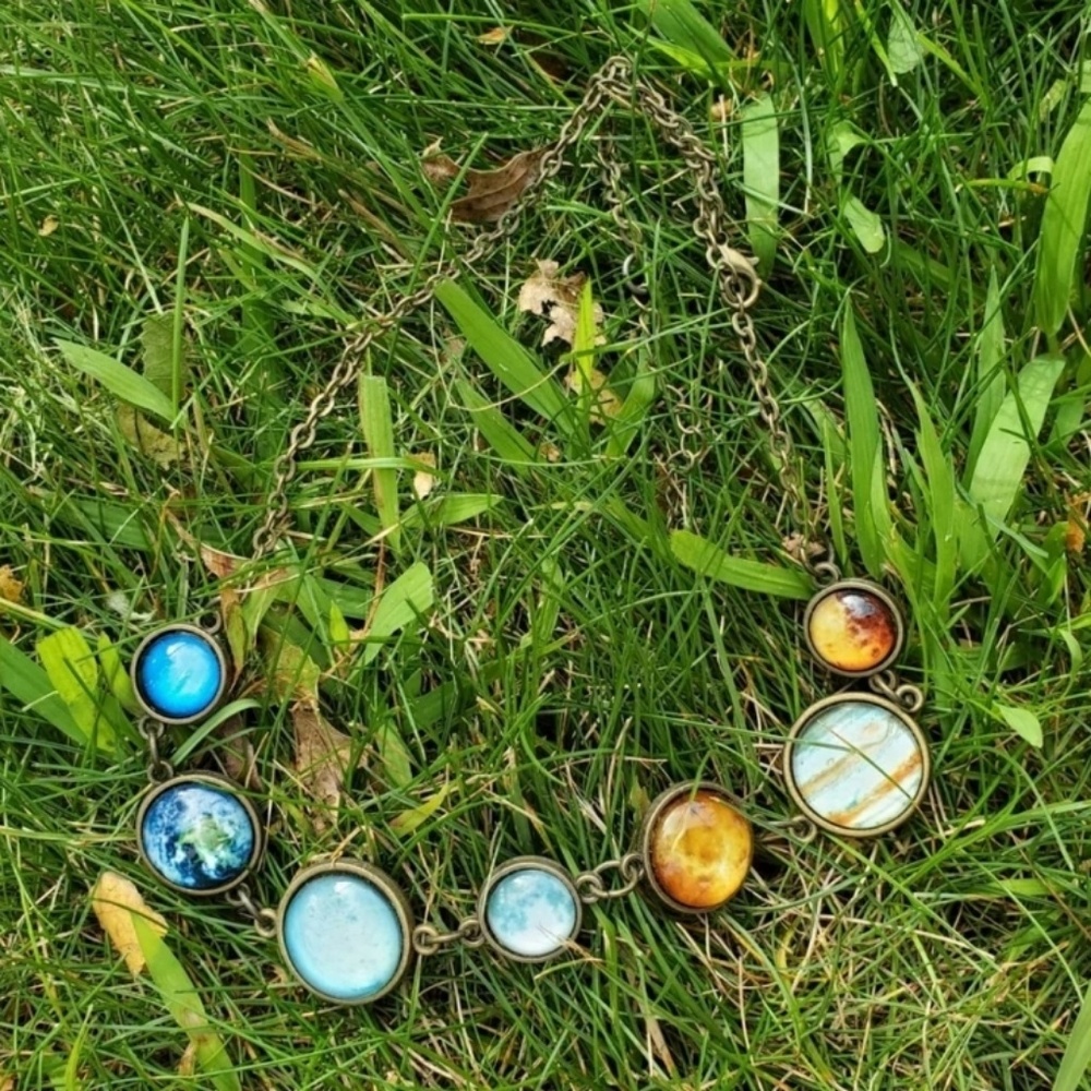 Galaxy & planets necklace